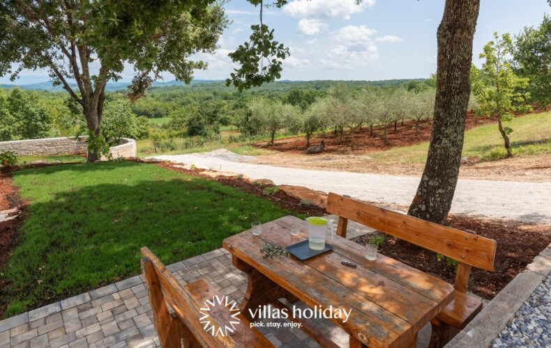 Outdoor dining area of Casa San Vital