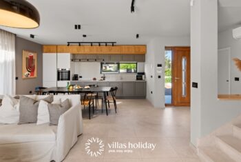 Kitchen dining area and living room of Villa San Vincenti