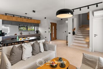 Kitchen dining area and living room of Villa San Vincenti