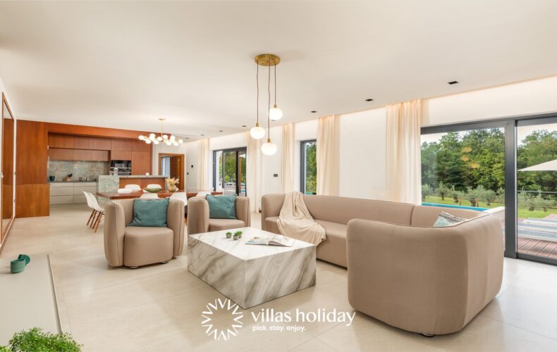 Modern living room of Villa Istria Green